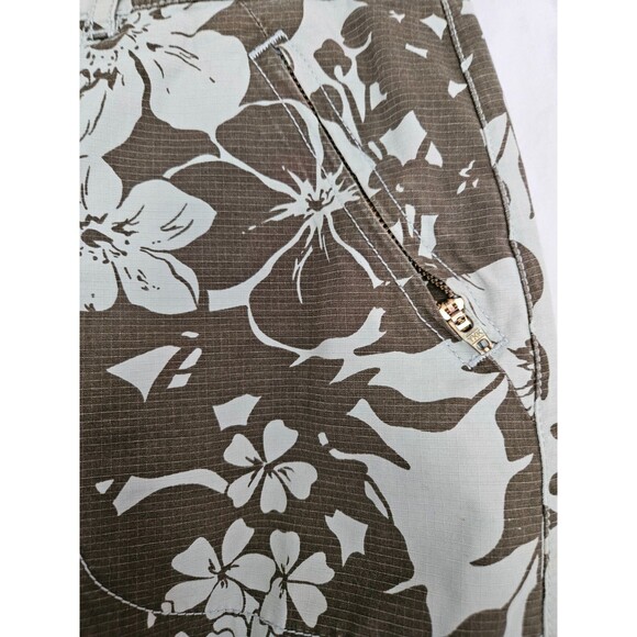 Eddie Bauer Womens A Line Skirt Size 10P Floral Short Zip Pockets - Picture 2 of 9